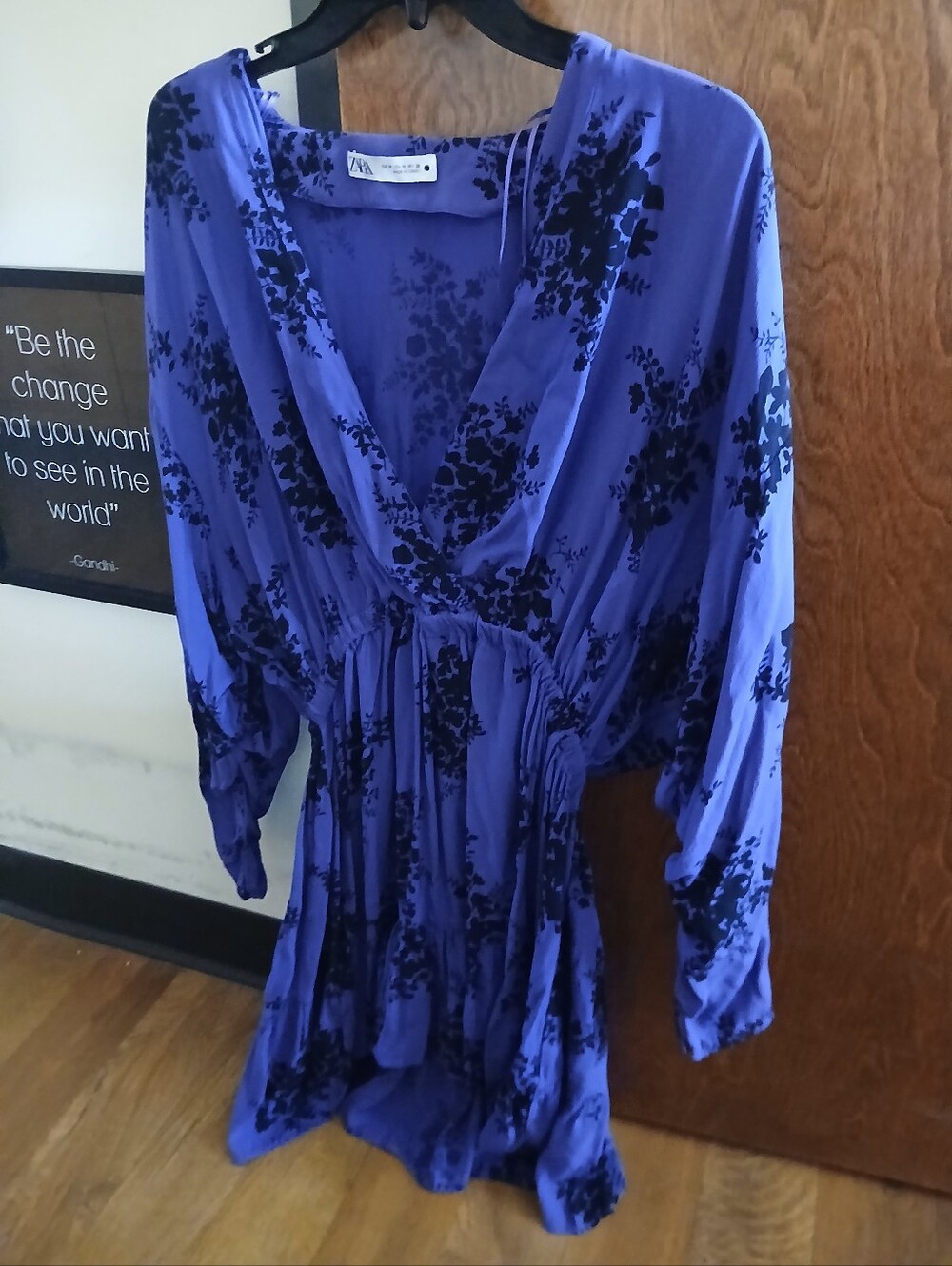 NWOT/ ZARA floral print long sleeve mini dress